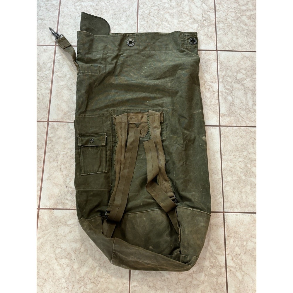 Vietnam Era US Military Heavy Duty Duck Cotton Canvas Duffle Bag Vintage US GI